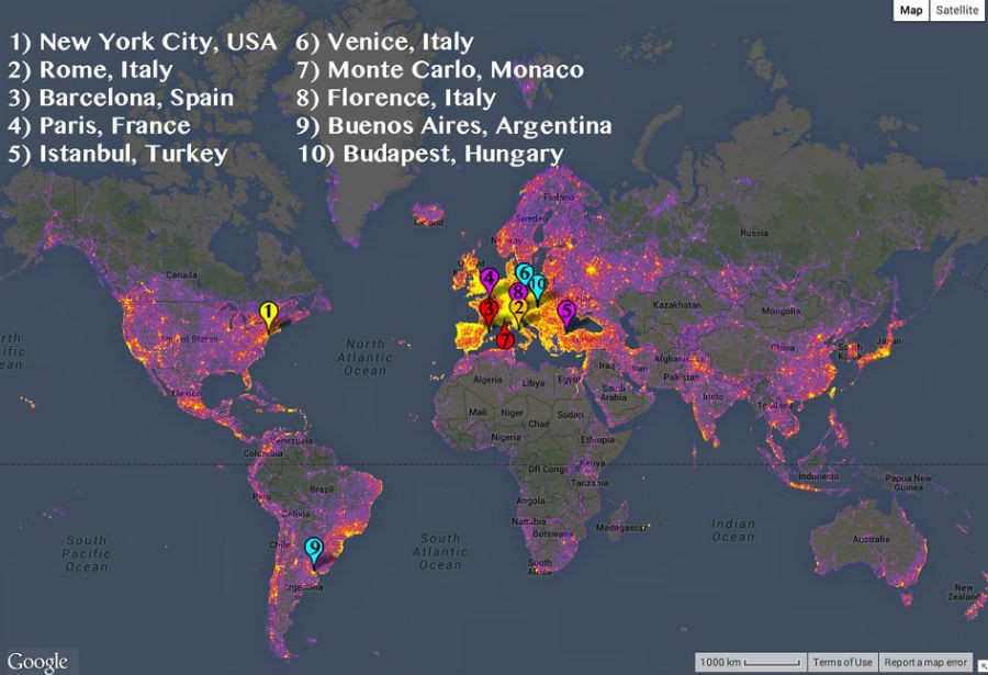Radiografia do dia: As 10 cidades mais fotografadas do mundo 