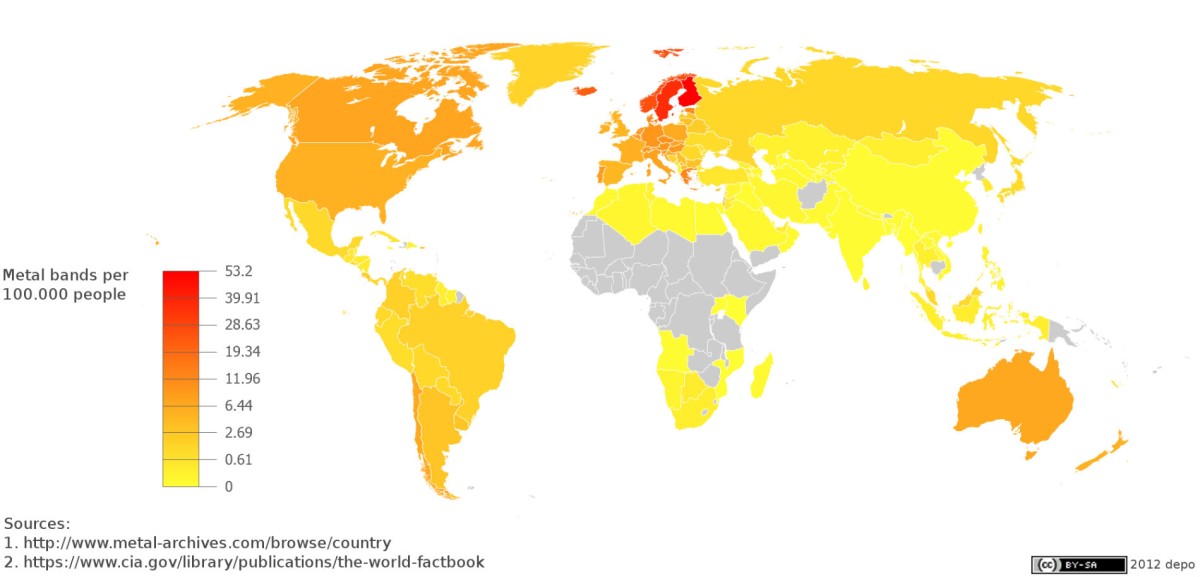Radiografia do dia: Em que países há mais fãs de heavy metal?