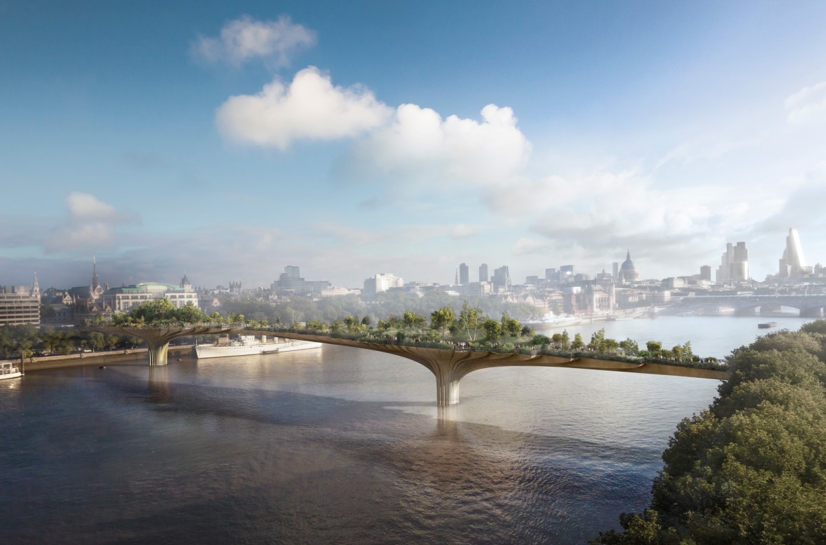 Londres: vai nascer uma ponte jardim sobre as águas do Tamisa