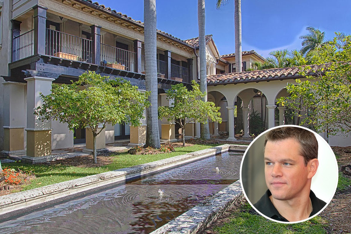 Mansão de Matt Damon em Miami vendida por 12,2 milhões de euros (fotos) 