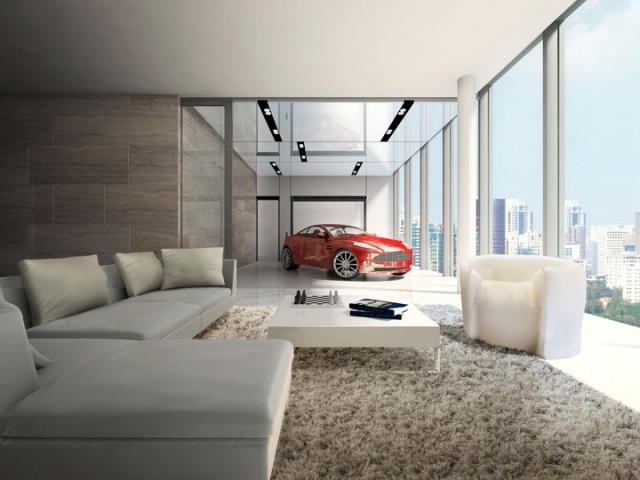 Assim é o arranha-céus com casas de luxo onde se pode estacionar o Ferrari na sala (fotos)