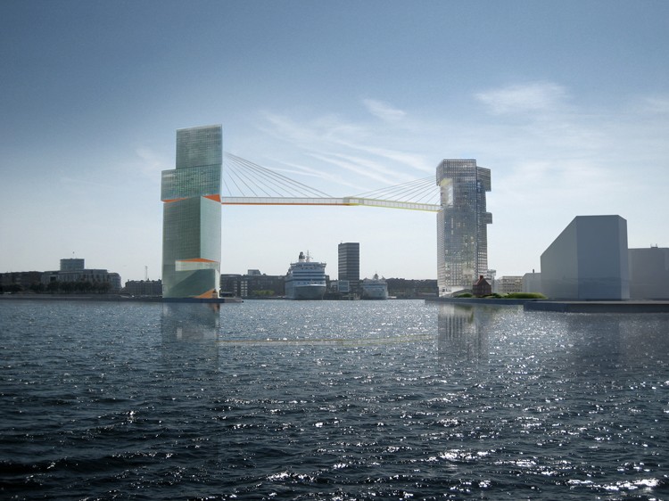 Arquitetura: atravessar o céu de Copenhaga de bicicleta