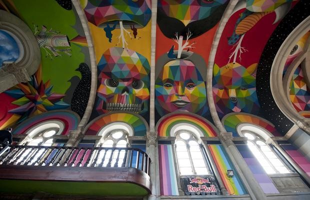 Igreja em Santa Bárbara, em Llanera (Astúrias) transformada em Skatepark