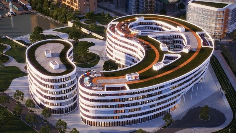 Nova sede da empresa terá a forma de uma curva (Foto: Trivago GmbH).