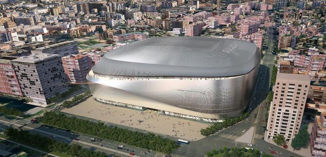 Maqueta da remodelação do Santiago Bernabéu, apresentada em 2014 (Foto: Cinco Días).