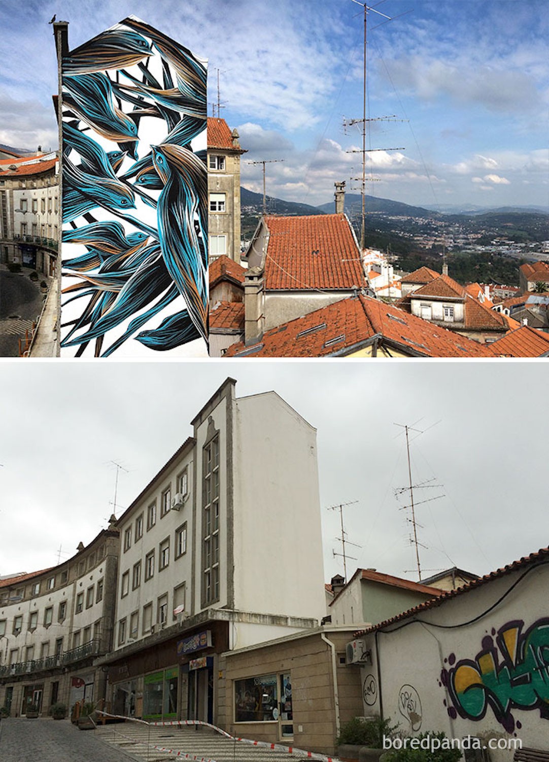 Mural num prédio da Covilhã: Covilhã, Portugal 8