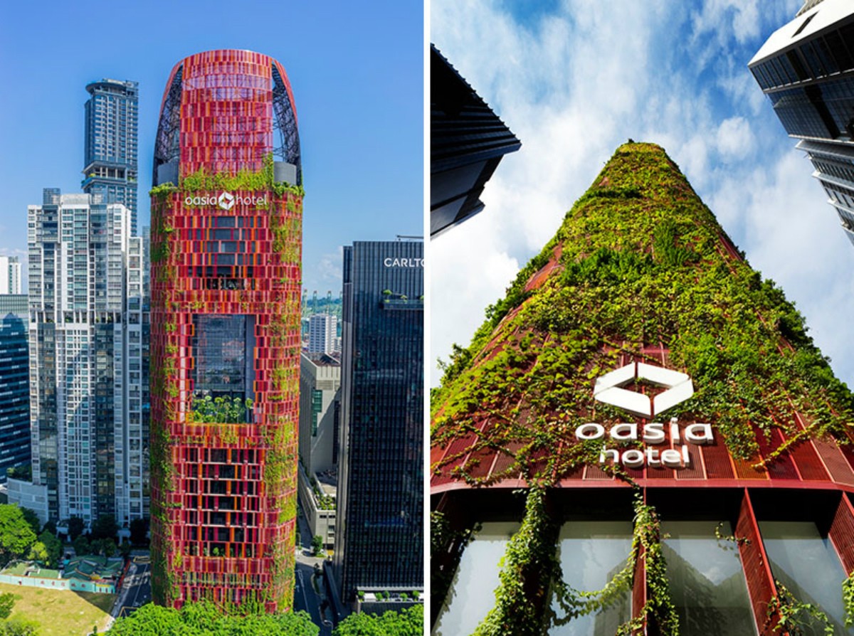 Oasia Hotel (Singapura) 11 edifícios que queriam ser árvores