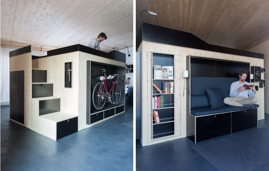 Kammerspiel (Nils Holger Moormann) Vives numa casa pequena? 11 móveis modulares geniais… e muito úteis