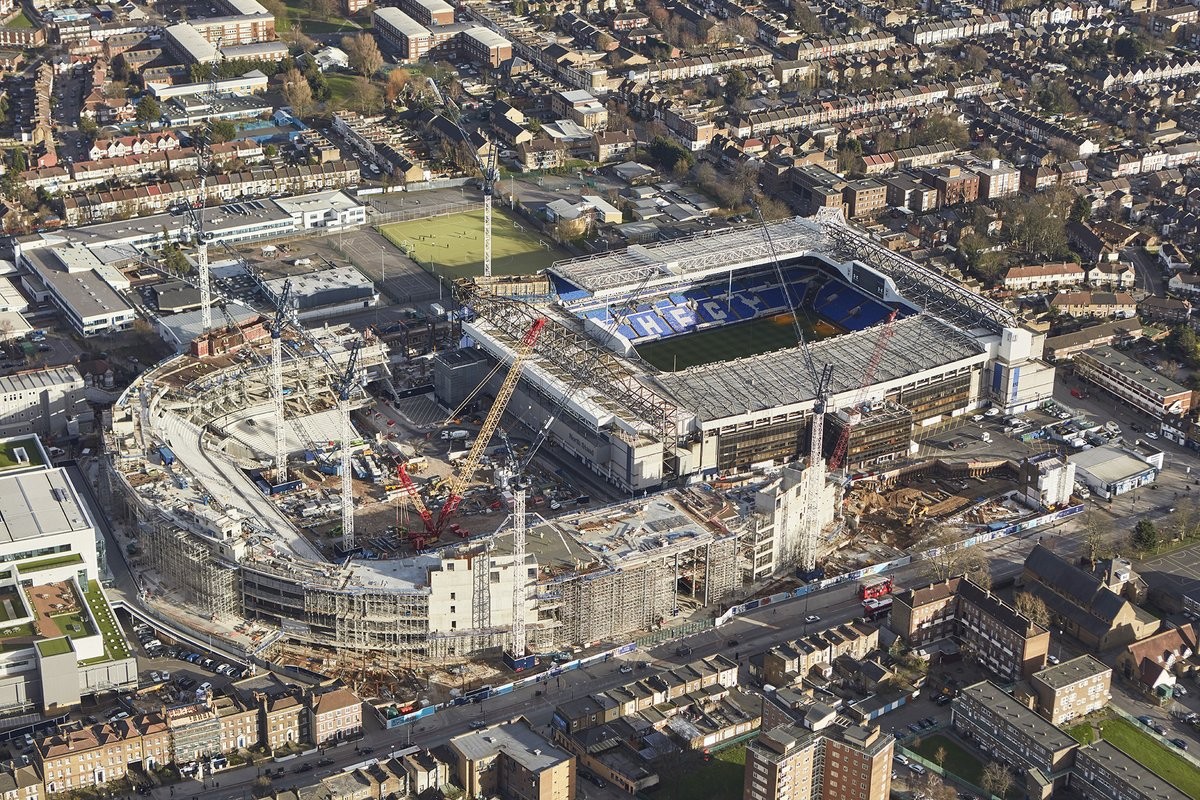 Obras do novo estádio do Tottenham tottenham