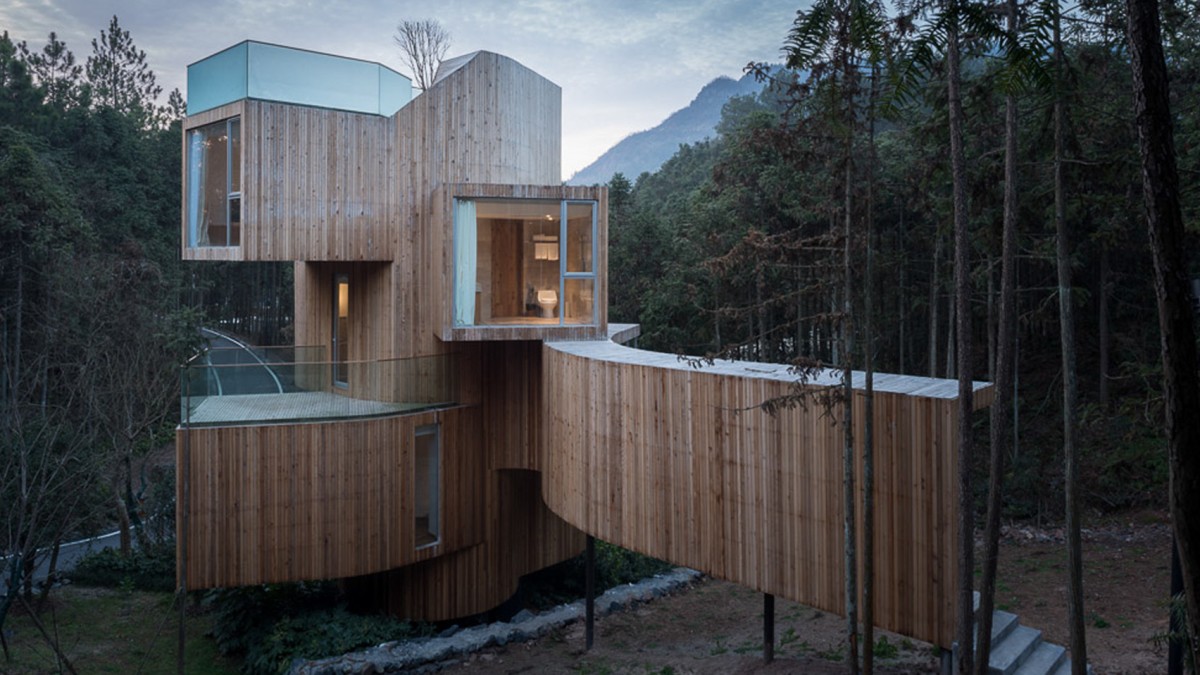 Qiyunshan Tree House: Dormir numa moderna “casa árvore” na floresta chinesa
