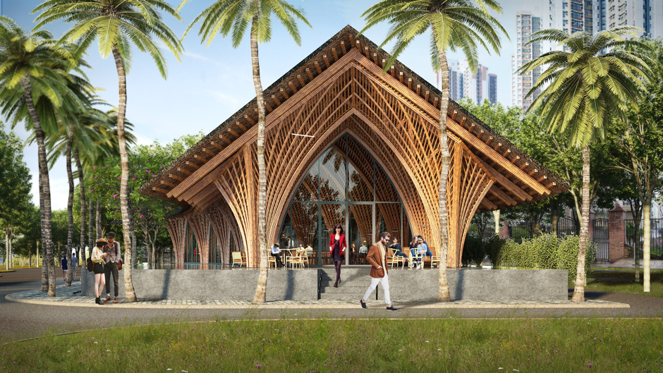 Um restaurante de bambu bambu_11