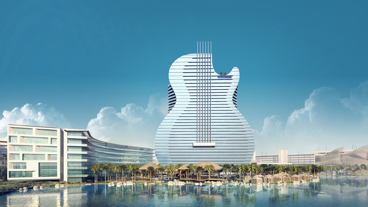 O novo Hard Rock Café em Miami será o primeiro edifício em forma de guitarra elétrica