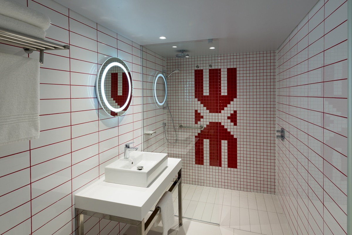 Até a casa de banho tem um design moderno