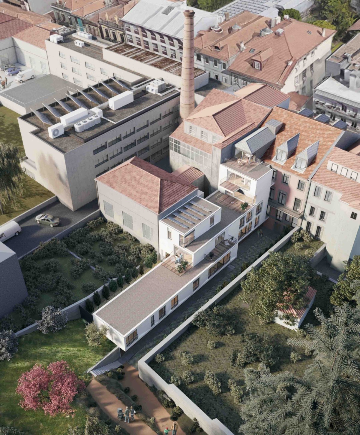 Vista aérea do empreendimento, que terá 19 apartamentos, de T0 a T3