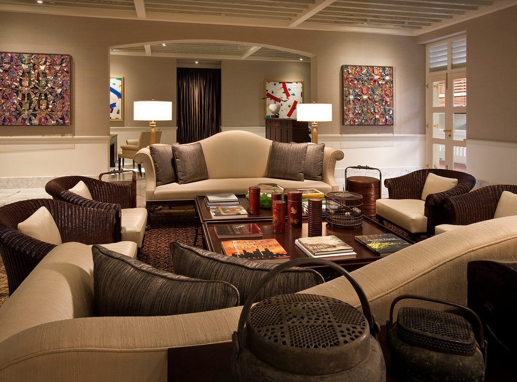 Um dos salões da suite