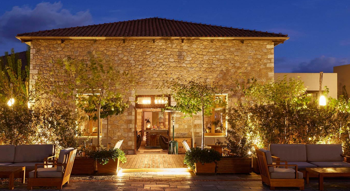Entrada para as villas do complexo The Romanos