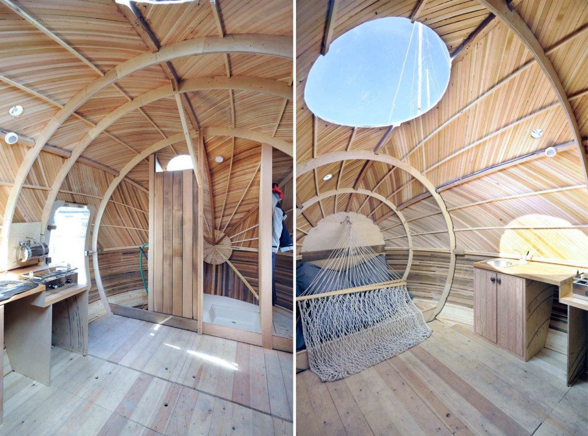 Cozinha, casa de banho e uma rede para descansar