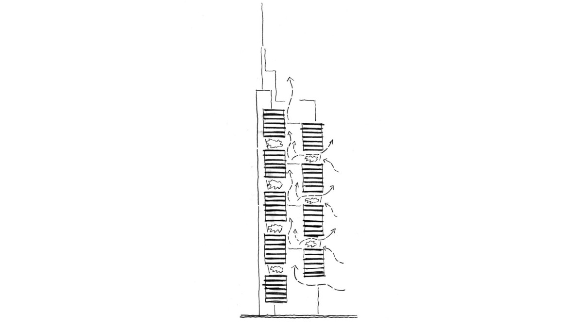 Um dos esboços do edifício 