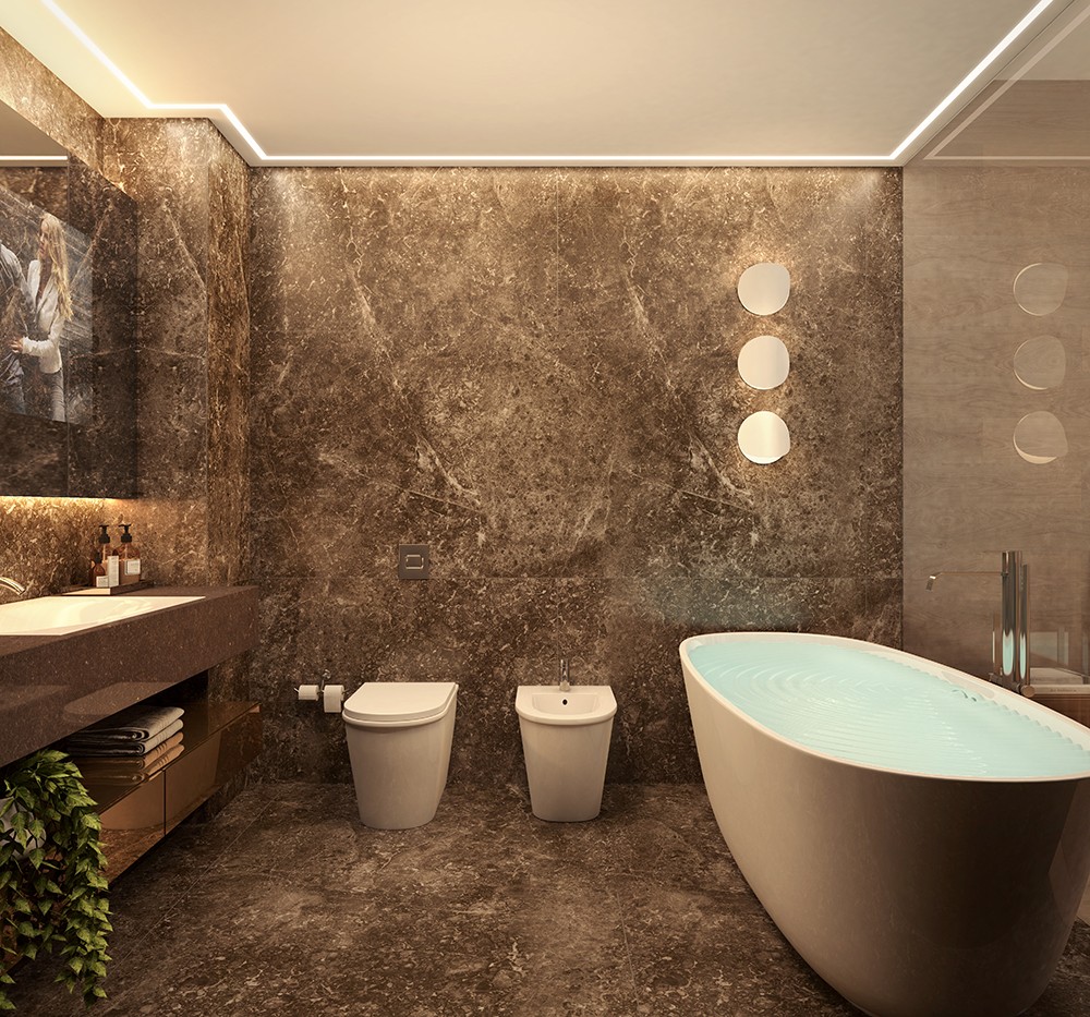 Uma luxuosa casa de banho...