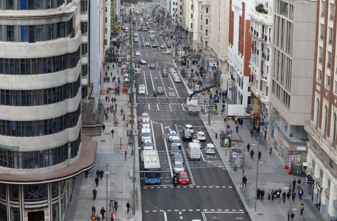 Vista panorâmica da Gran Vía Vista panorâmica da Gran Vía