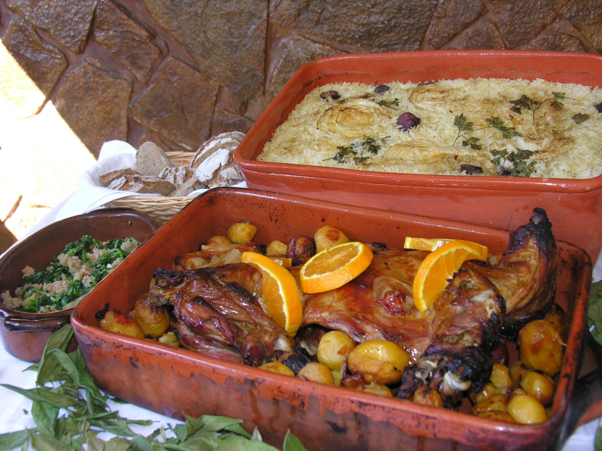 The traditional roasted lamb served during Easter