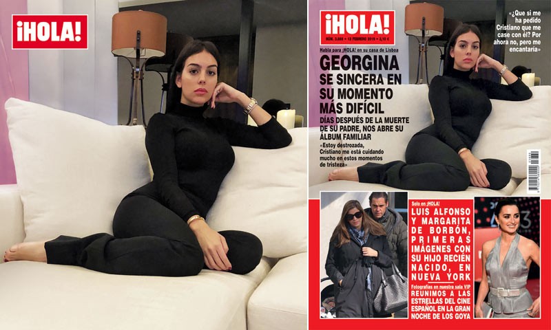 Georgina Rodríguez foi capa da revista Hola!...