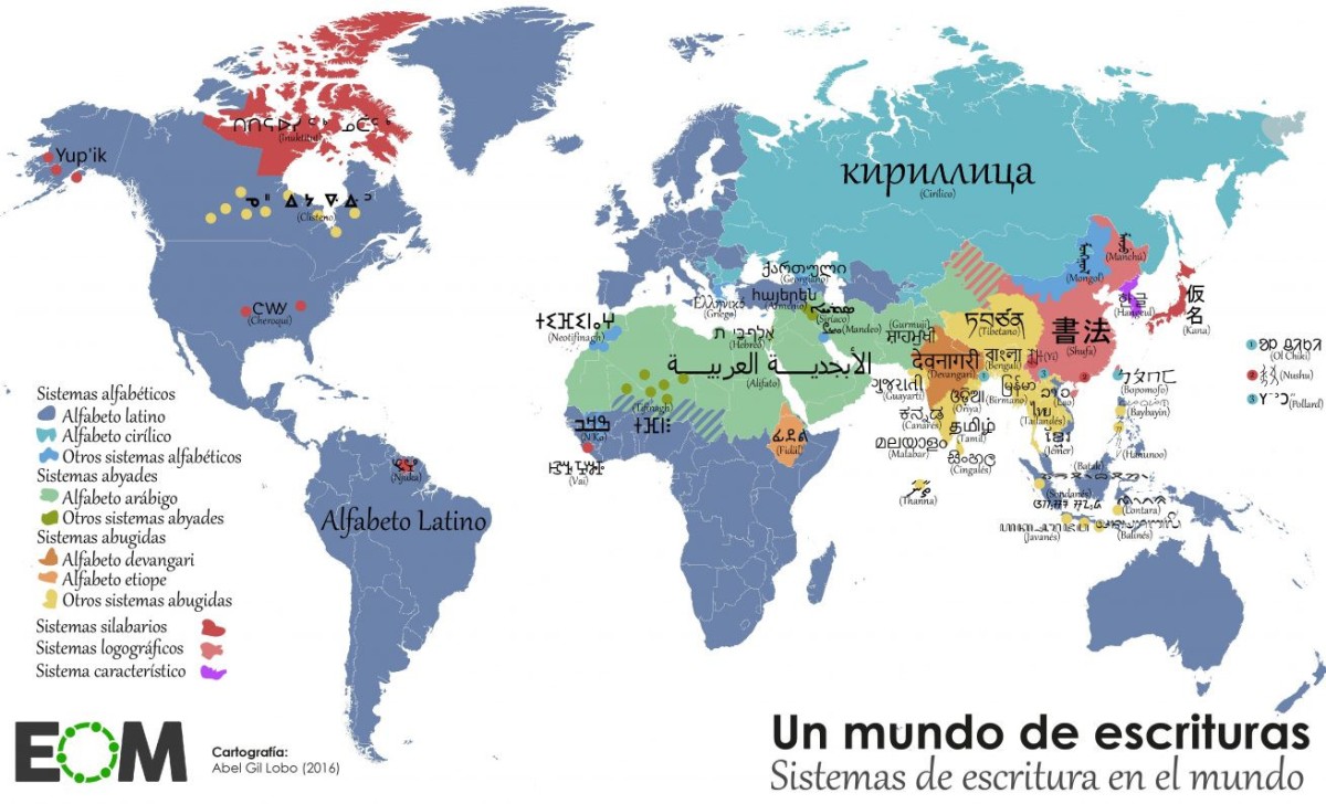 O mapa-múndi da escrita…
