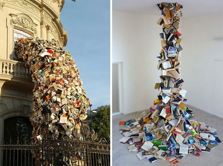 Macroescultura de livros - Alicia Martin