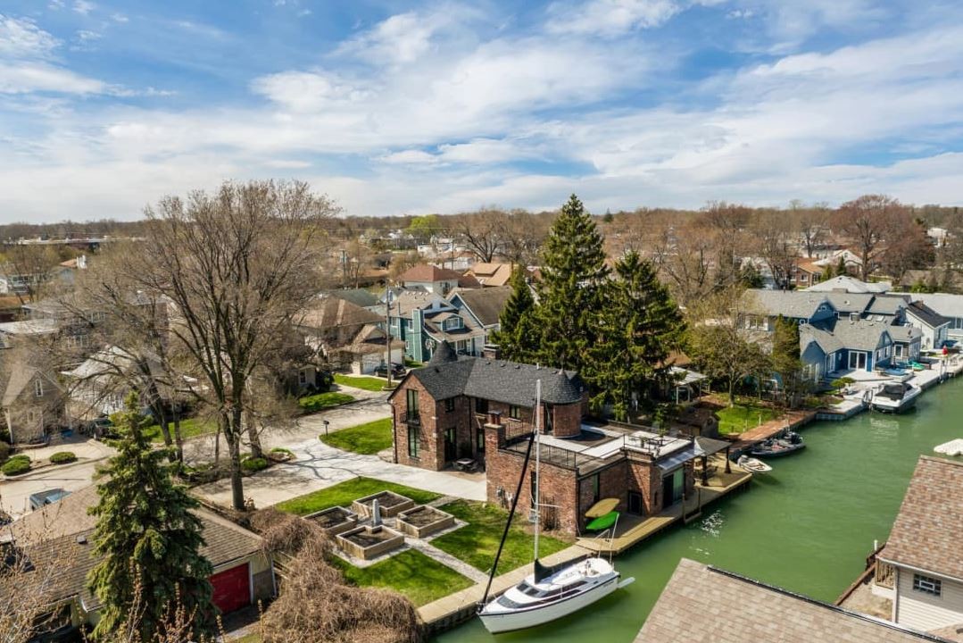 A vista aérea da casa