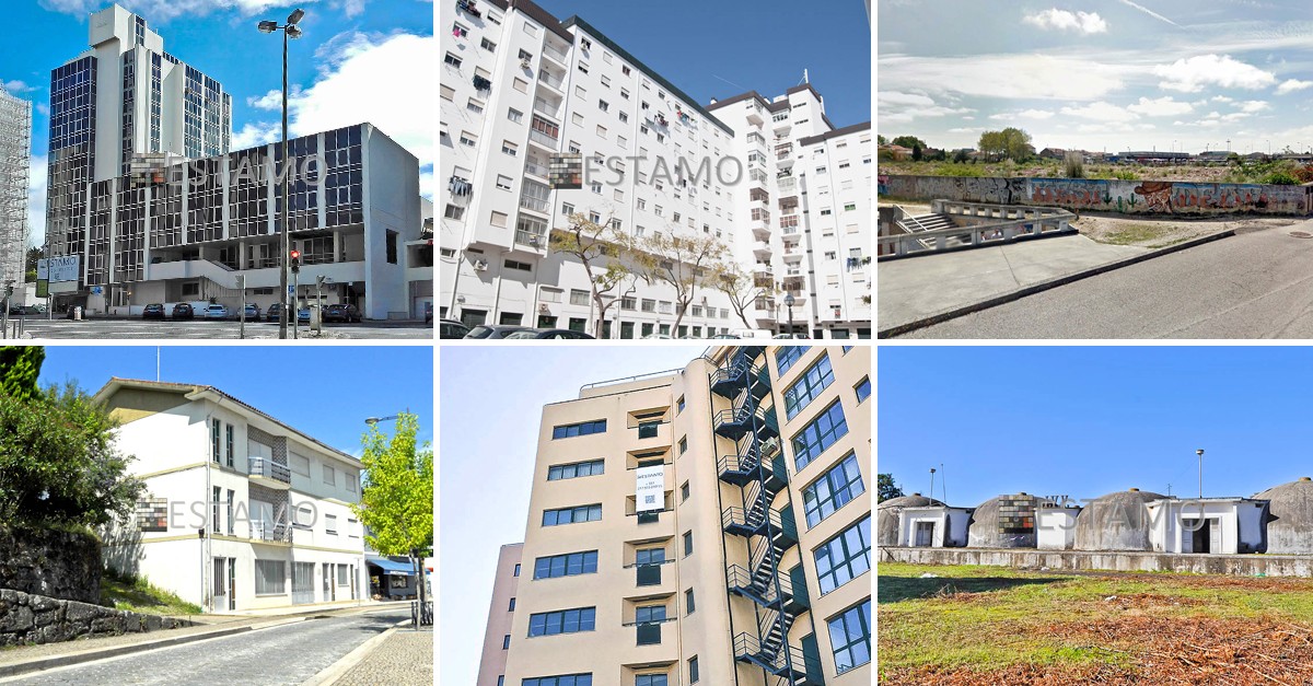 Palacetes, terrenos, edifícios, apartamentos... Estamo tem à venda 23 imóveis de Norte a Sul