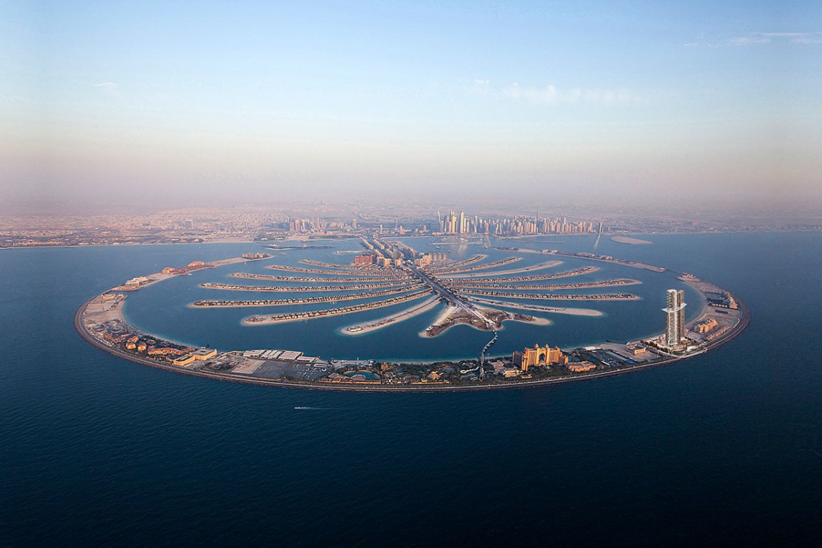 Vista aérea da Palm Jumeirah