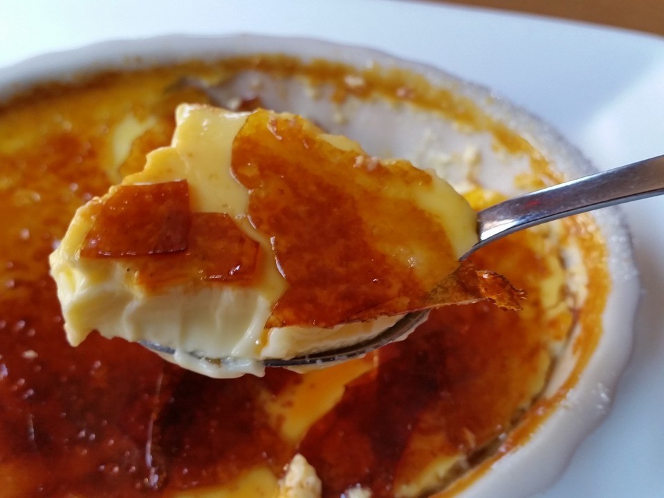 Try this boiled "créme brulée" topped with cinnamon or burnt sugar