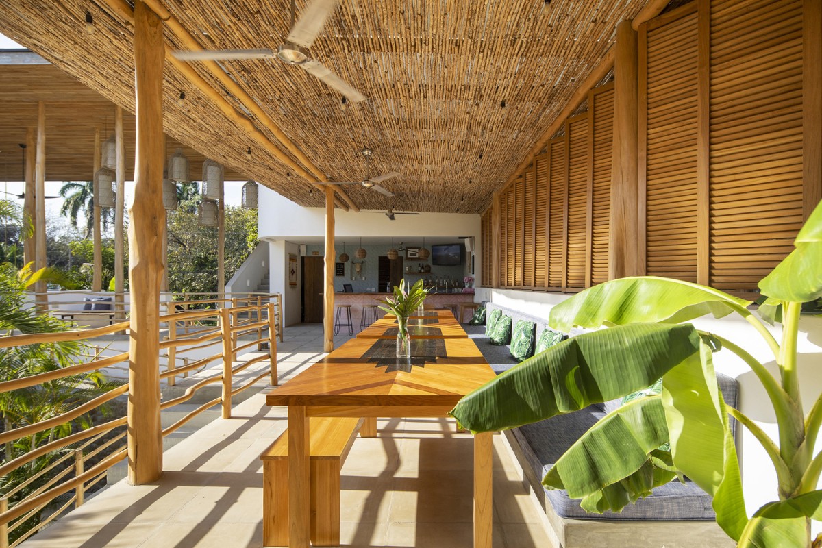 O espaço está repleto de vegetação