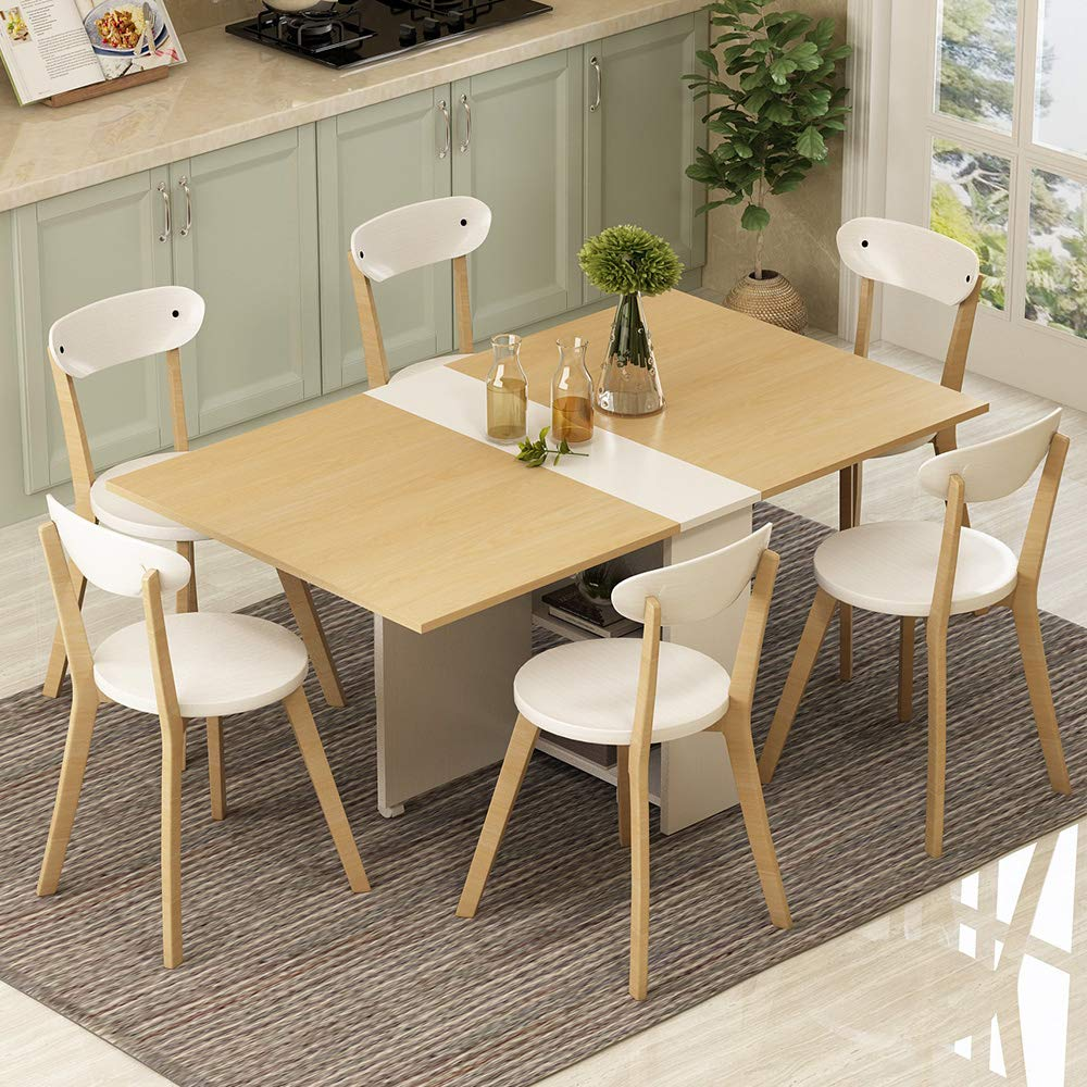 Uma mesa com rodas