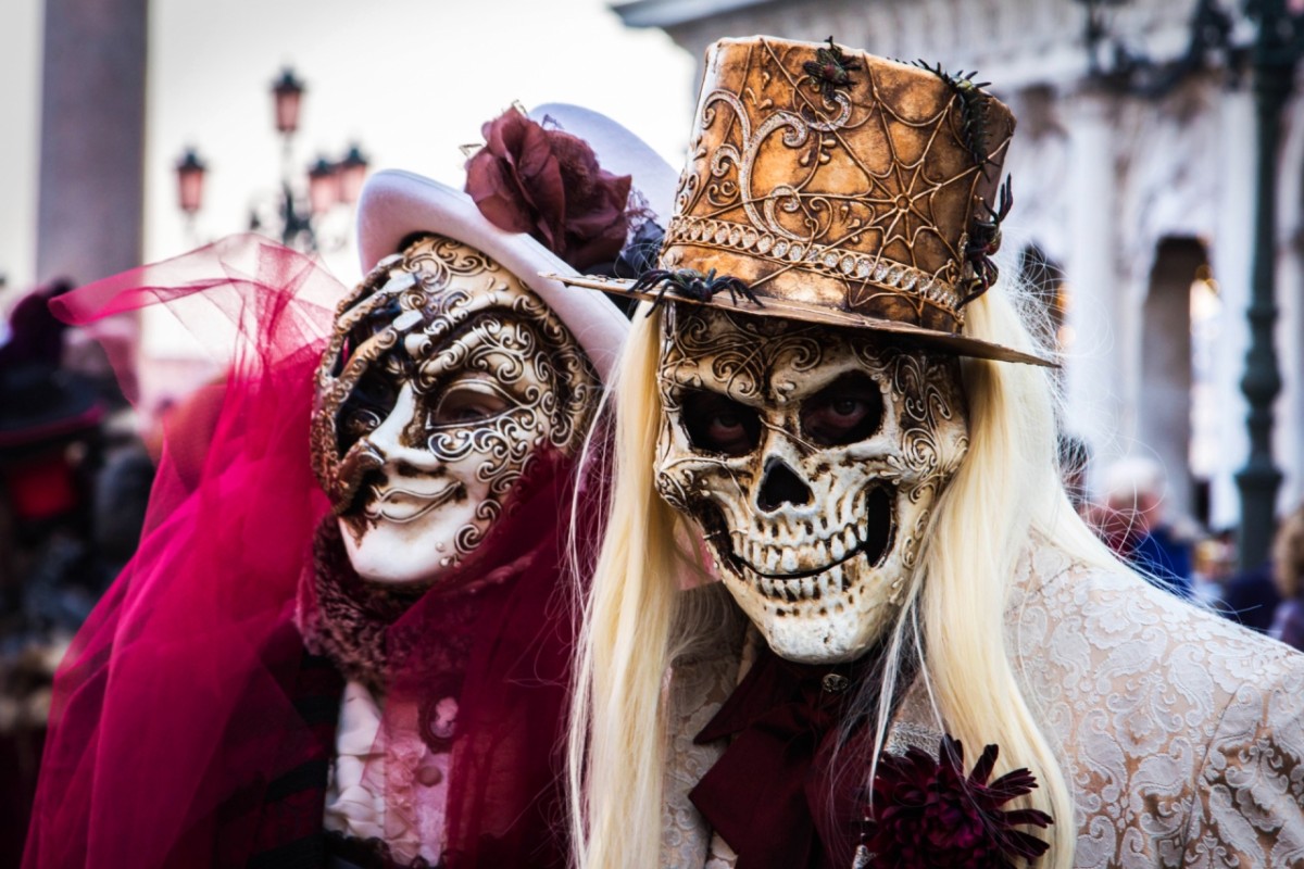 Máscaras de Halloween em Veneza