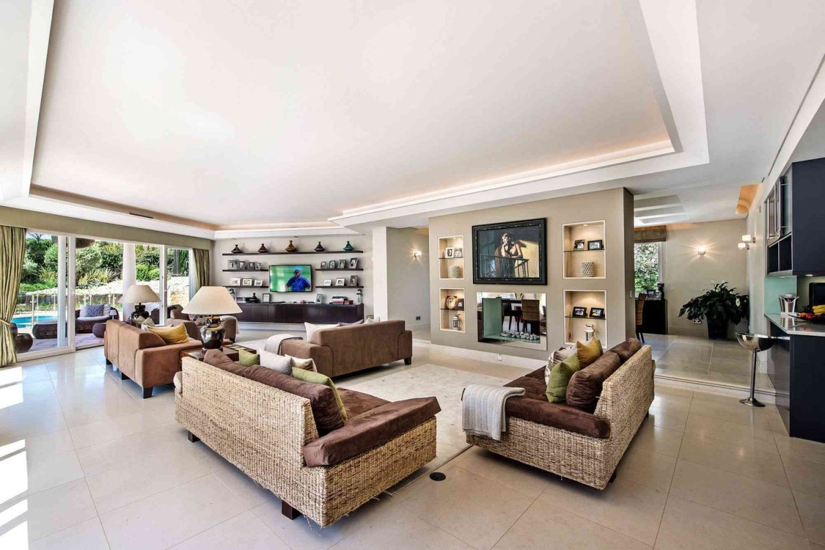 The spacious, open living room