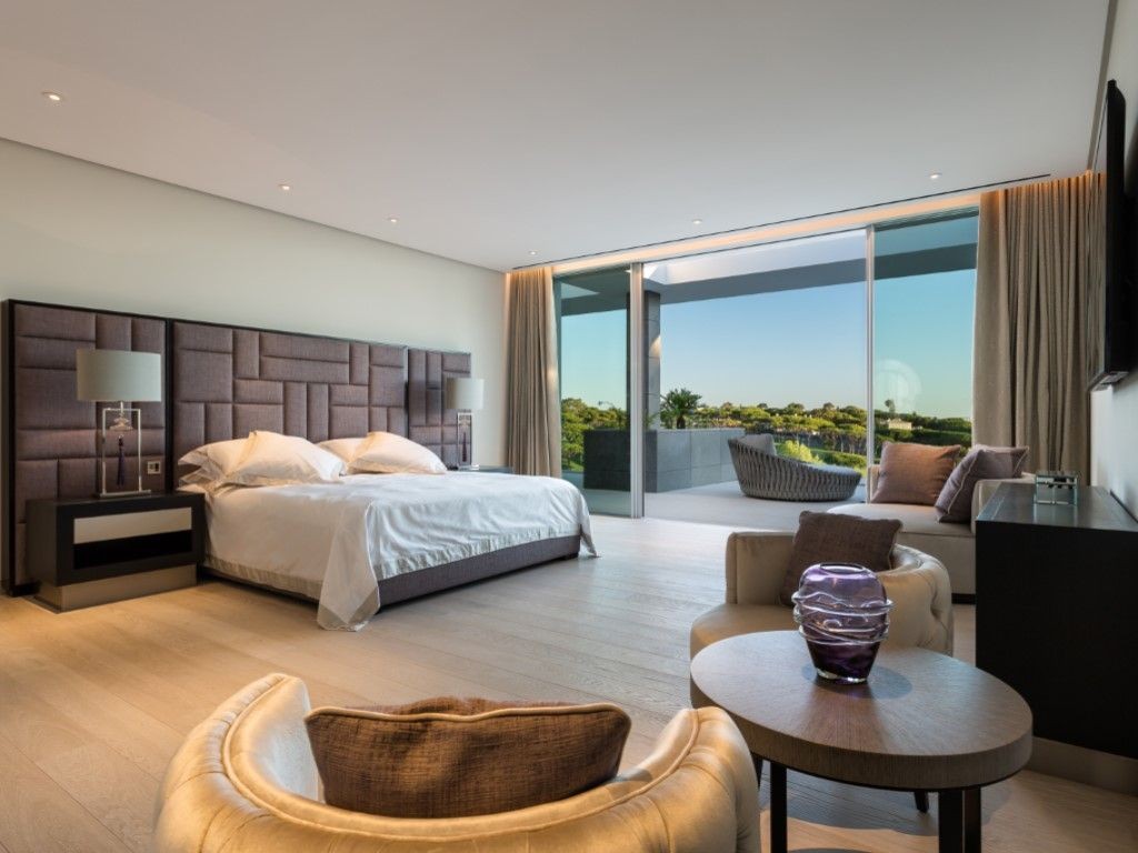 One of the eight bedrooms