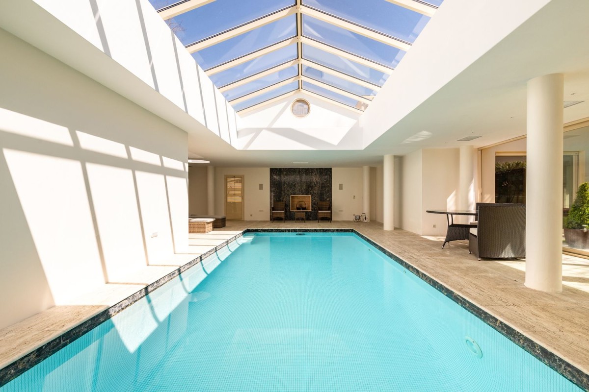 The stunning indoor swimming pool