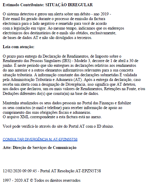 Fraude no IRS: há um email falso a circular em nome das Finanças