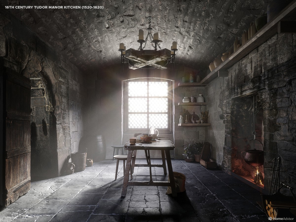 16th Century Tudor manor kitchen (1520-1620)