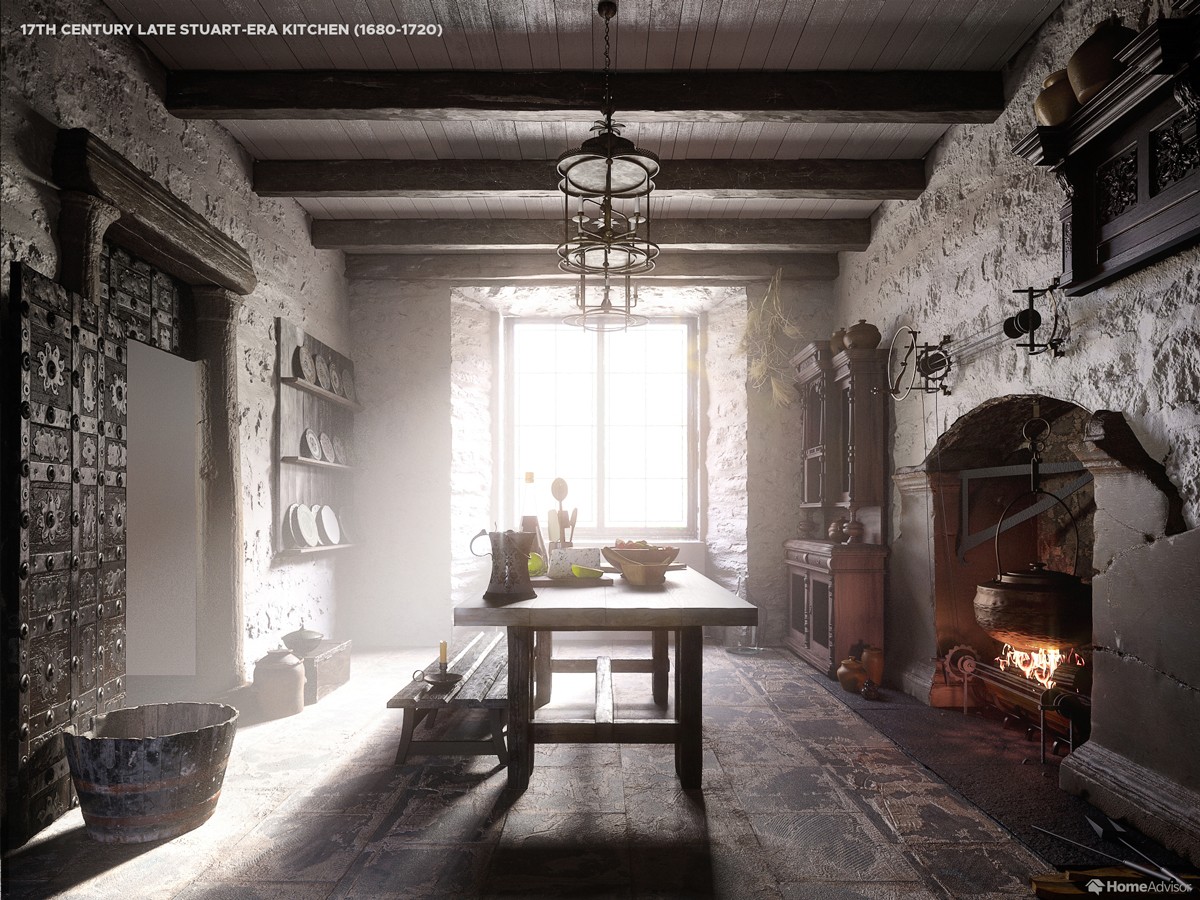 17th Century Late Stuart-era kitchen (1680-1720)