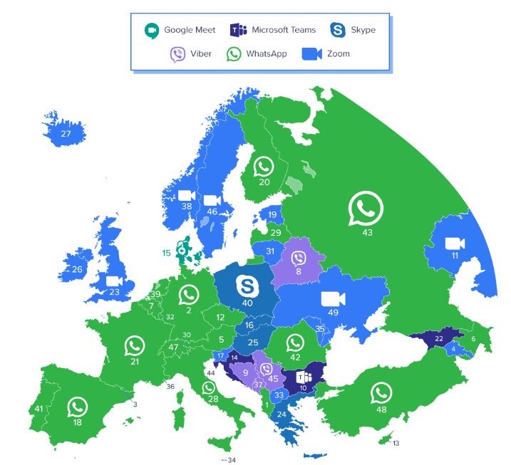 As aplicações de videochamadas mais populares na Europa em tempos de pandemia são...