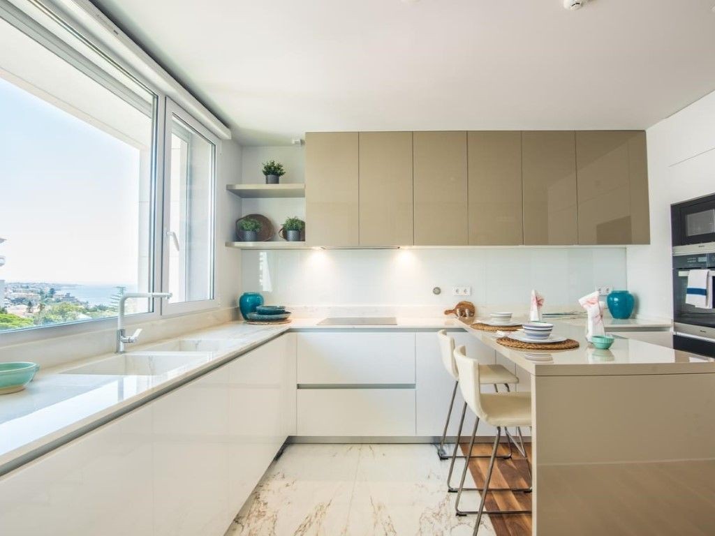 The modern kitchen enjoys some of the best views The modern kitchen enjoys some of the best views