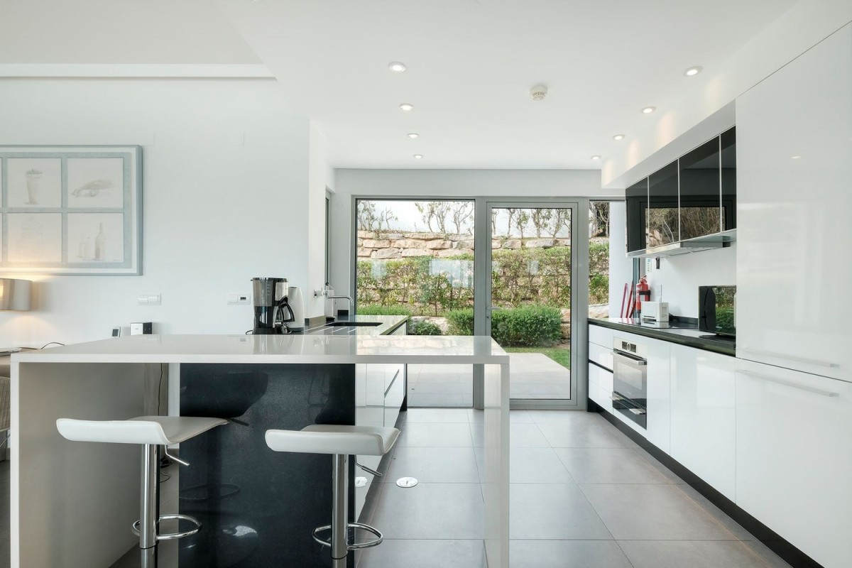 The property has a large, modern kitchen