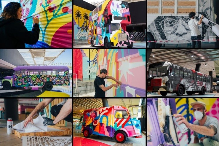 Arte urbana em autocarros: artistas portugueses dão "vida" e muita cor a lojas sobre rodas