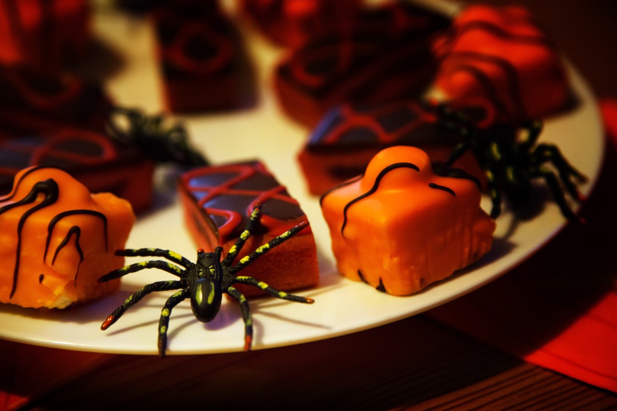 A mesa de Halloween