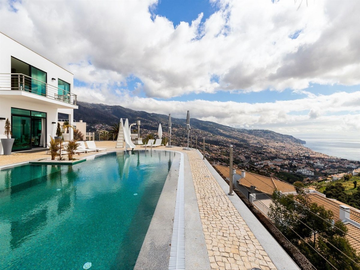 Panoramic views can be enjoyed from the pool area