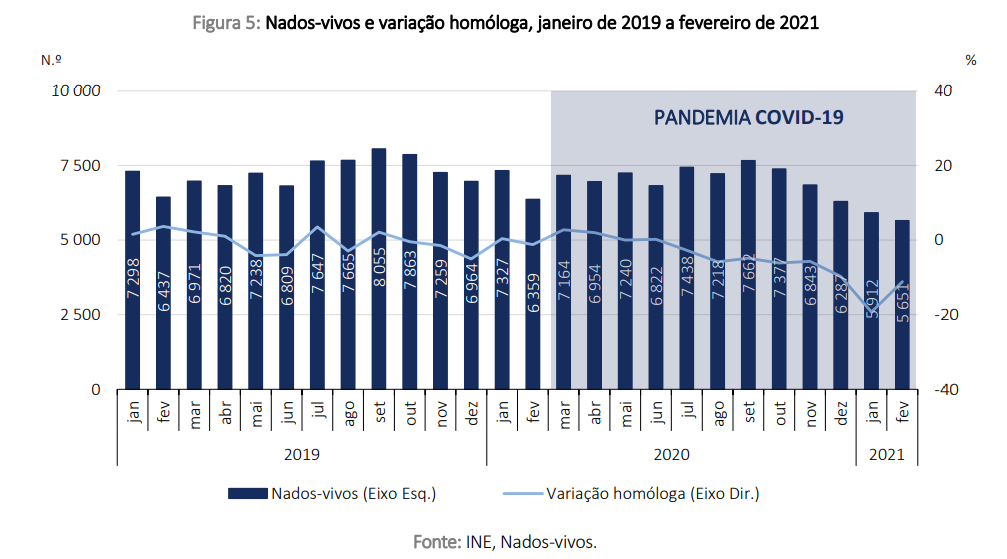 Natalidade trava a fundo em 2021