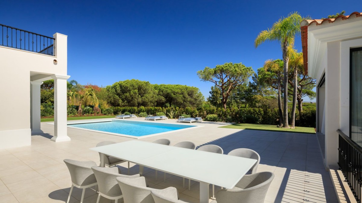 The property has a large pool and spacious terraces