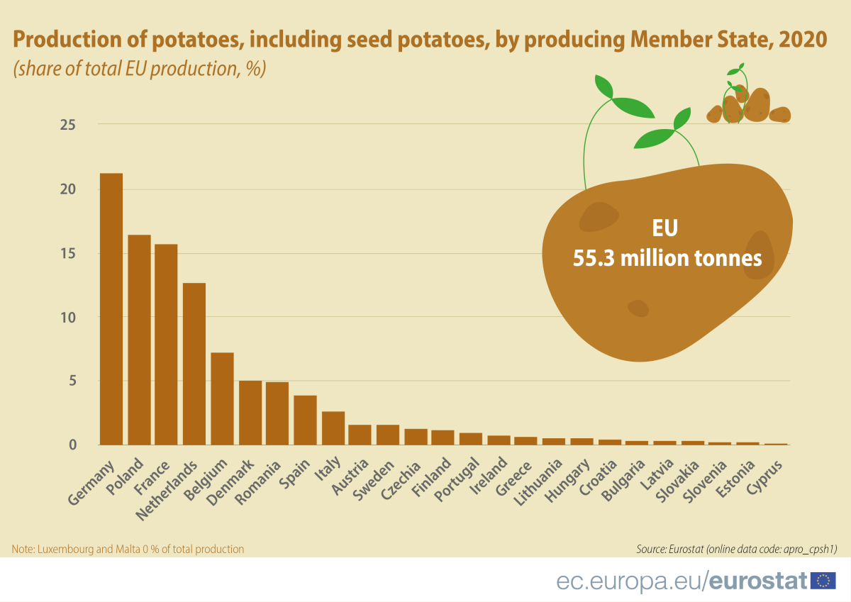 Produção de batatas na UE